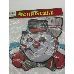 New in package vintage snowman with tissue paper accordion arms